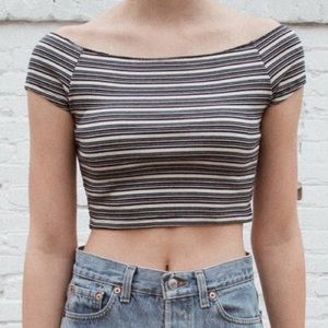 Brandy Melville Striped Ellery Off Shoulder Top